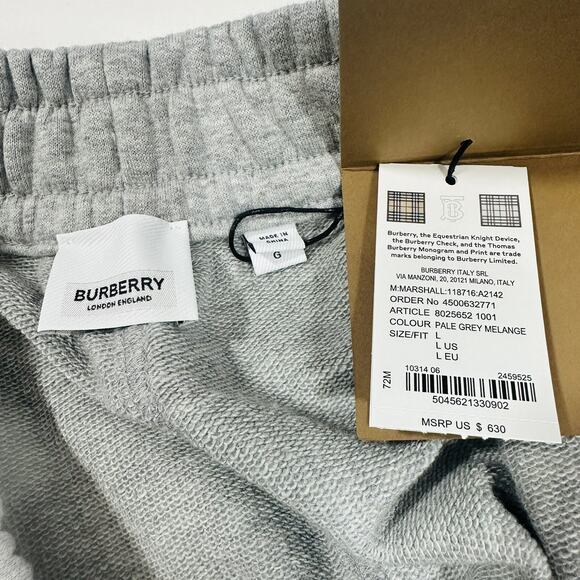Burberry Interlocking TB Logo Men Size L Gray Track Jogger Sweatpants NWT $630 - Picture 10 of 10